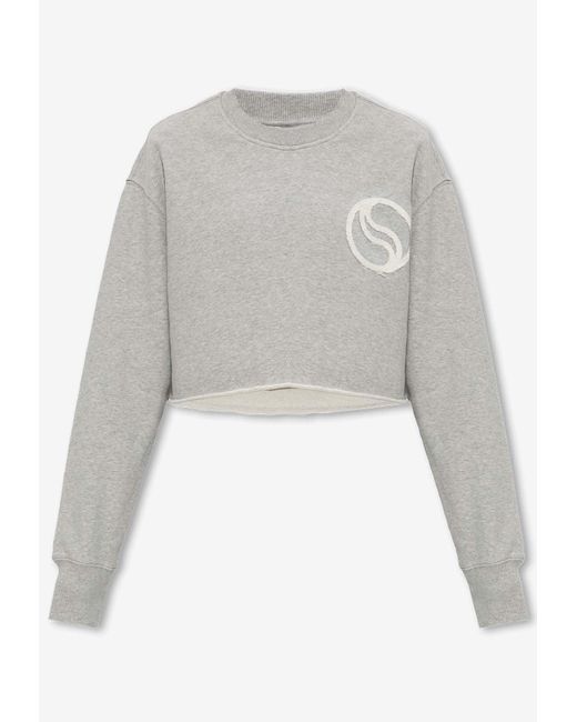 Stella McCartney White S-Wave Cropped Sweatshirt