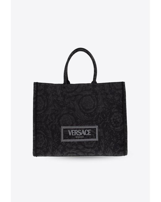 Versace Black Large Athena Barocco Tote Bag