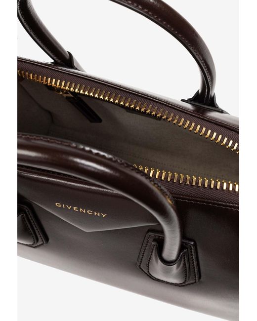 Givenchy Brown Small Antigona Leather Top Handle Bag