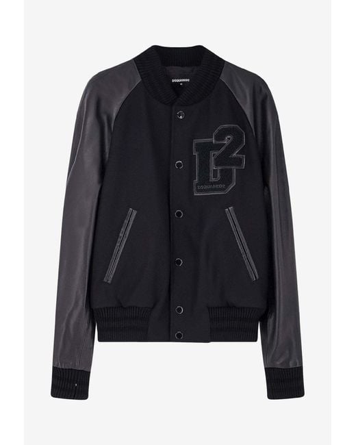 DSquared² Black Bomber Jackets for men