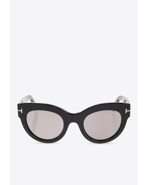 Tom Ford Gray Lucilla Cat-Eye Sunglasses