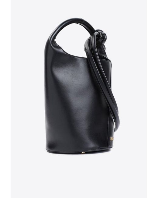 Jacquemus Black Mini Tourni Knotted Bucket Bag