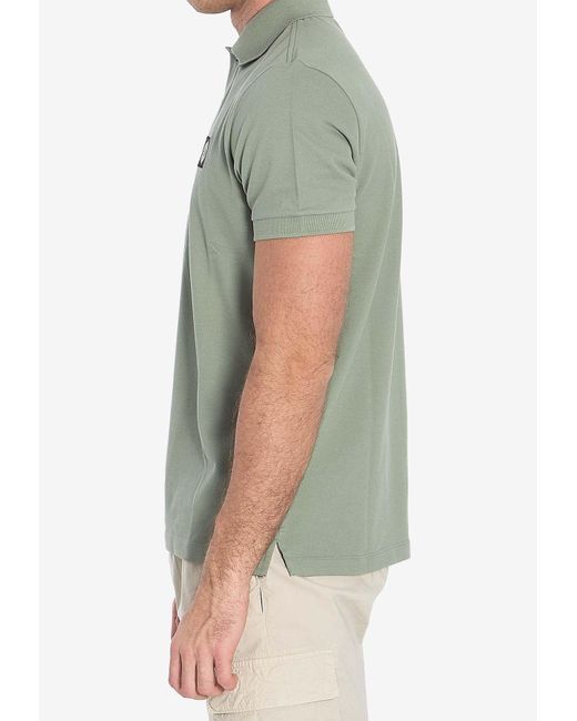 Stone Island Green Compass Logo Patch Polo T-Shirt for men