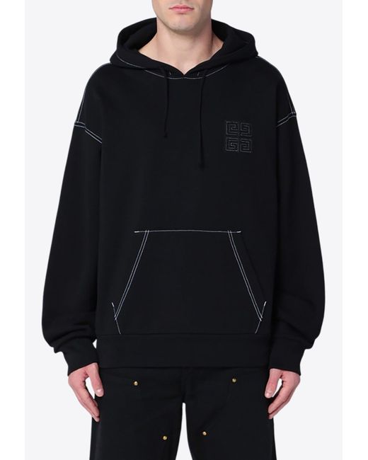 Givenchy Black 4G Logo Patch Hoodie for men