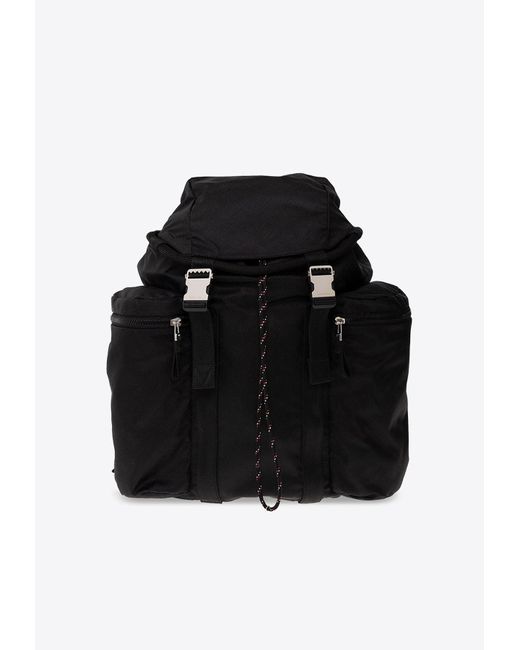 Bottega Veneta Black Alto Buckled Jacquard Backpack for men