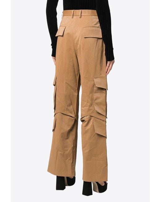 MSGM Natural Straight-Leg Cargo Pants