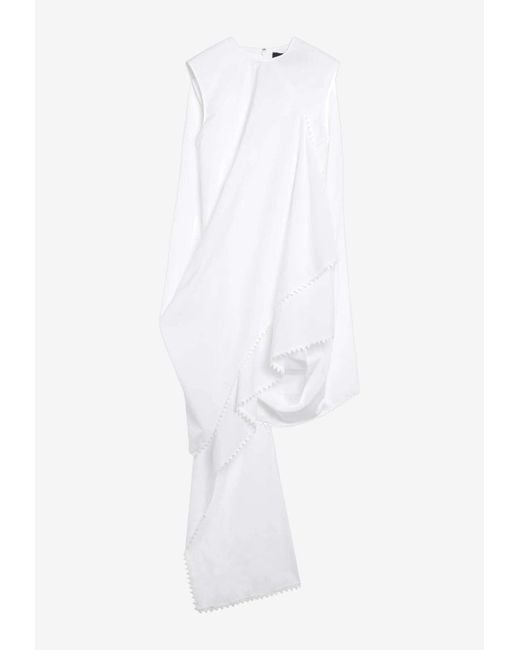 jacquemus asymmetric mini dress Jacquemus, Triangle asymmetric cotton-blend minidress, Women, White, US 14, Dresses
