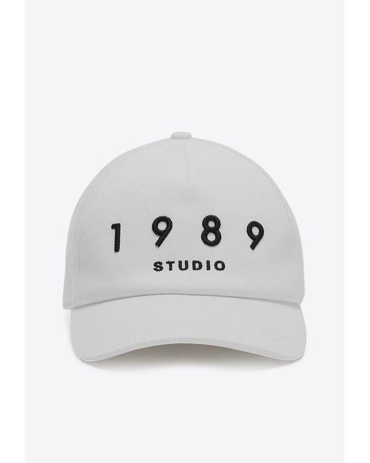 1989 STUDIO Gray Logo Patch Baseball Cap for men