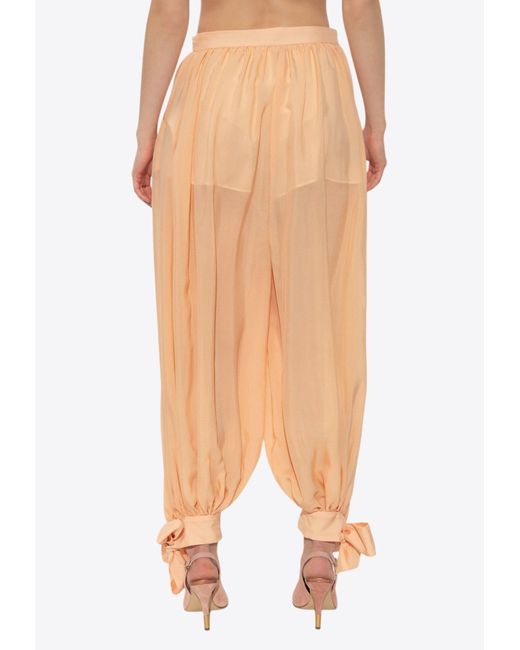 Chloé Orange Fluid Pleated Pants