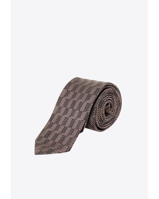 NICKY MILANO Brown Patterned Silk Tie for men