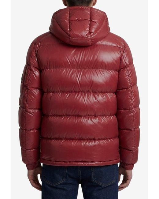 Herno Red Polar Tech Hooded Down Jacket for men