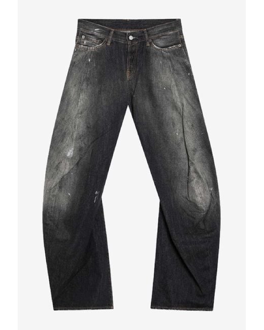 Acne Gray Distressed Faded Jeans