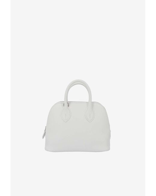 Hermès Mini Bolide 1923 In New White Evercolor Leather With Palladium ...