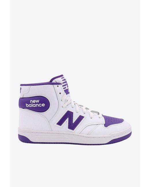 New Balance Purple 480 High-Top Sneakers for men