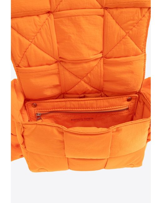 Bottega Veneta Orange Small Padded Cassette Crossbody Bag for men