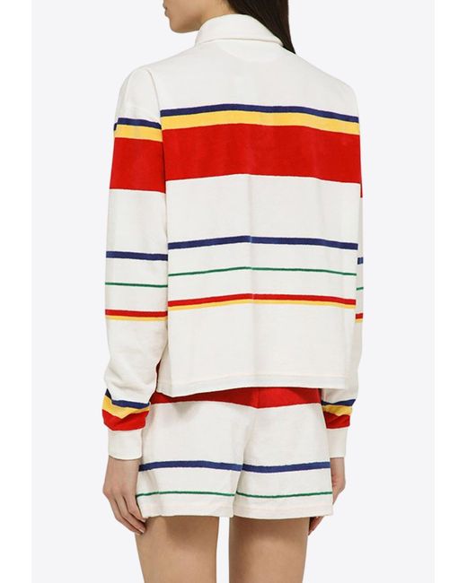 Polo Ralph Lauren Red Striped Long-Sleeved Polo T-Shirt