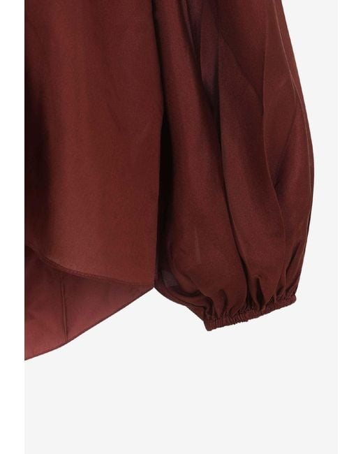 Zimmermann Purple Aster Off-Shoulder Blouse