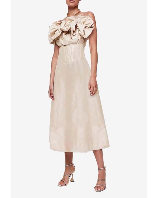 Rachel Gilbert Natural Freida Strapless Midi Dress