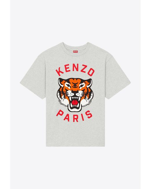KENZO White Lucky Tiger Crewneck T-Shirt for men