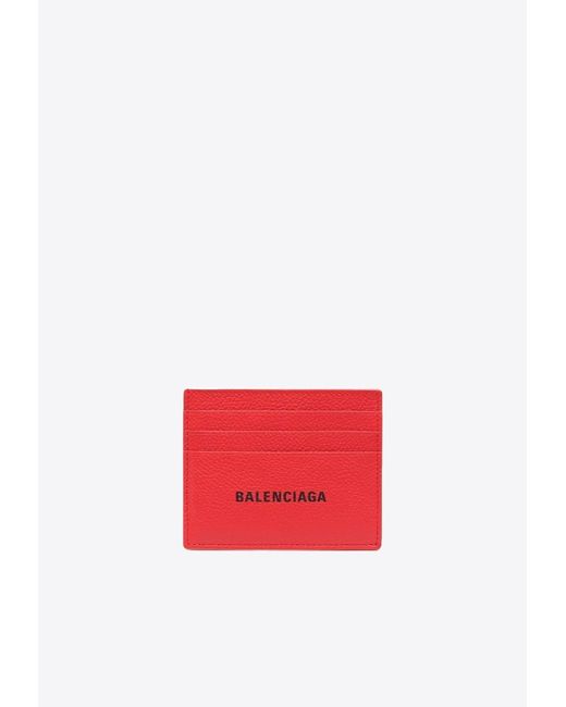 Balenciaga Red Logo Print Cardholder for men