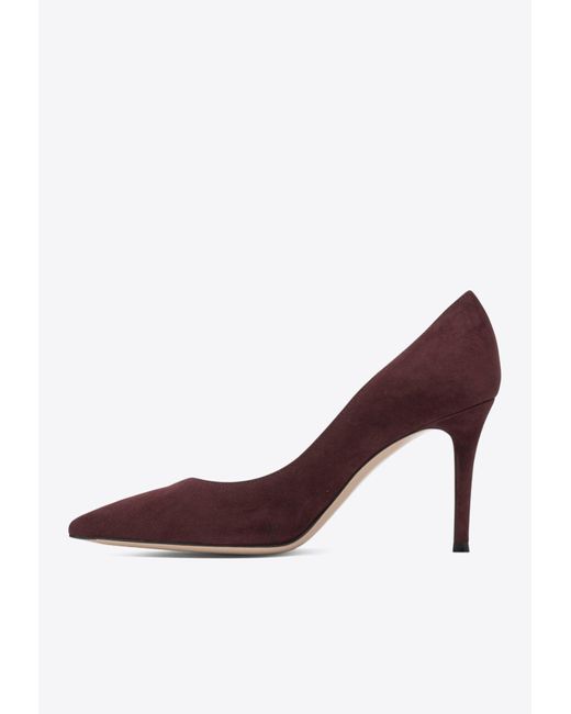 Gianvito Rossi Brown Gianvito 85 Suede Pumps
