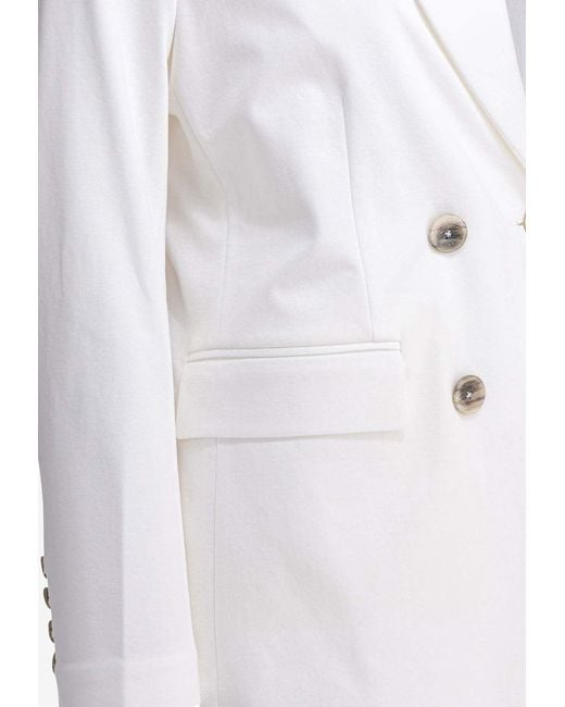 Herno White Double-Breasted Buttoned Blazer