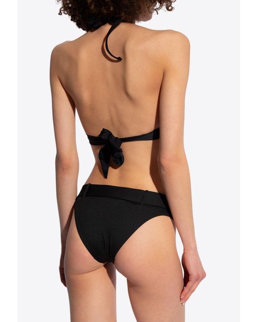 Moschino Black Belted Bikini Bottoms