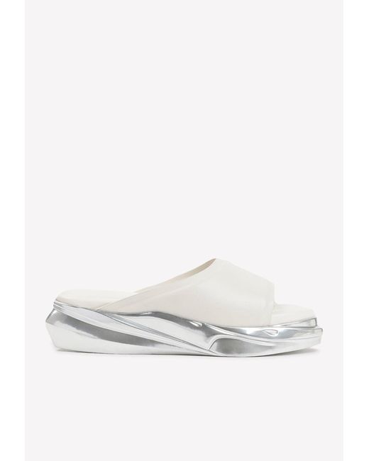 1017 ALYX 9SM Mono Flat Slides With Calf Leather in White | Lyst