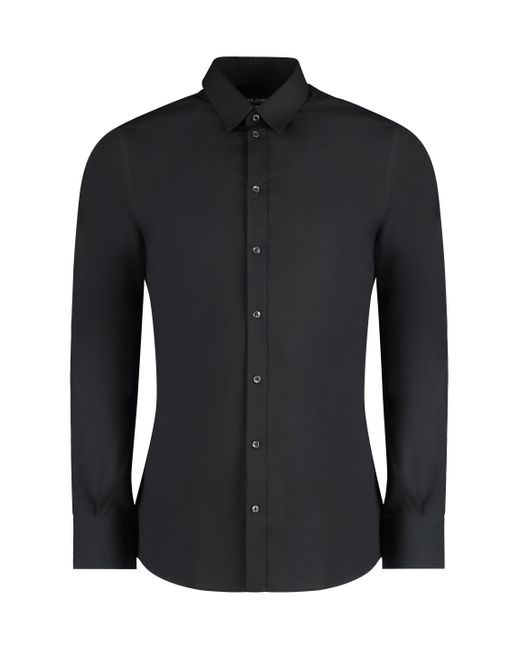 Dolce & Gabbana Black Stretch Poplin Shirt for men