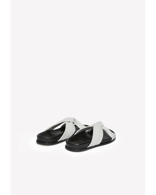 Elleme White Tresse Bicolour Lambskin Platform Sandals
