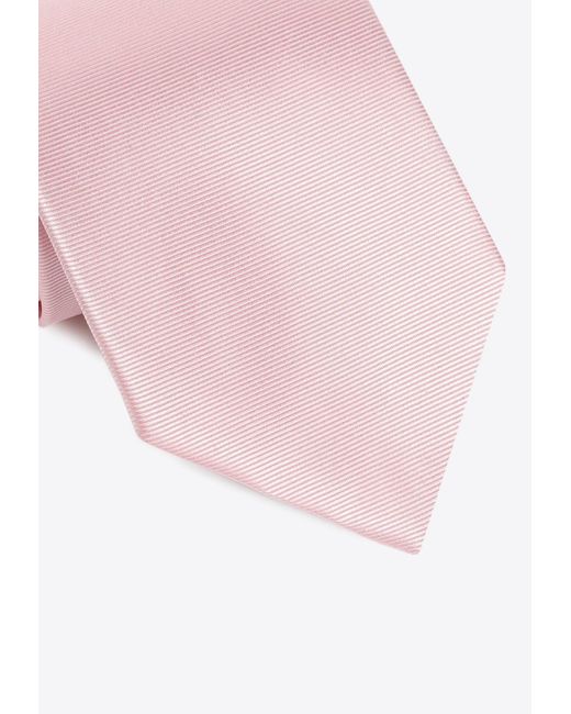 Tom Ford Pink Silk Logo-Embroidered Woven Tie for men