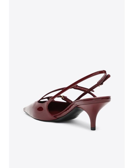 Miu Miu Brown 55 Patent Leather Slingback Pumps