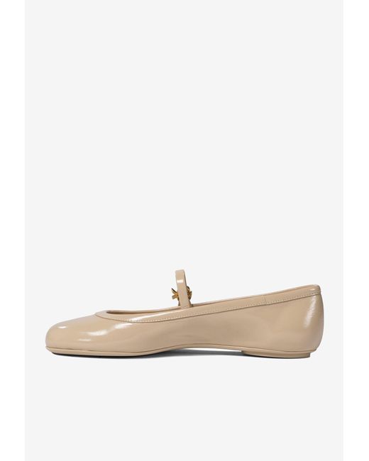 Gianvito Rossi White Carla Patent Leather Ballet Flats