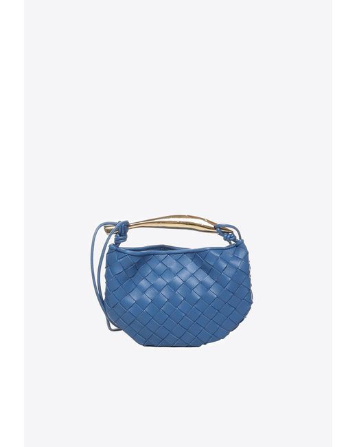 Bottega Veneta Blue Mini Sardine Top Handle Bag