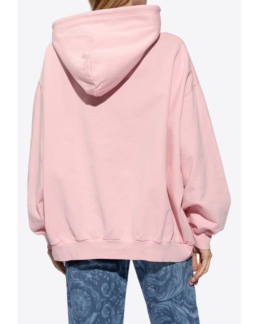 Versace Pink 90'S Vintage Logo Hooded Sweatshirt
