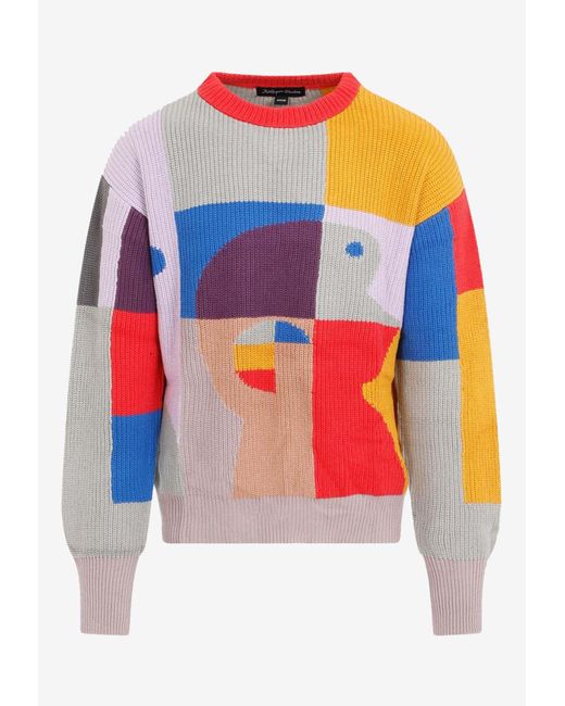 Kidsuper White Bauhaus Paint Palette Knitted Sweater for men