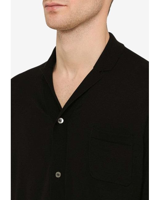 Drumohr Black V-Neck Basic Shirt for men