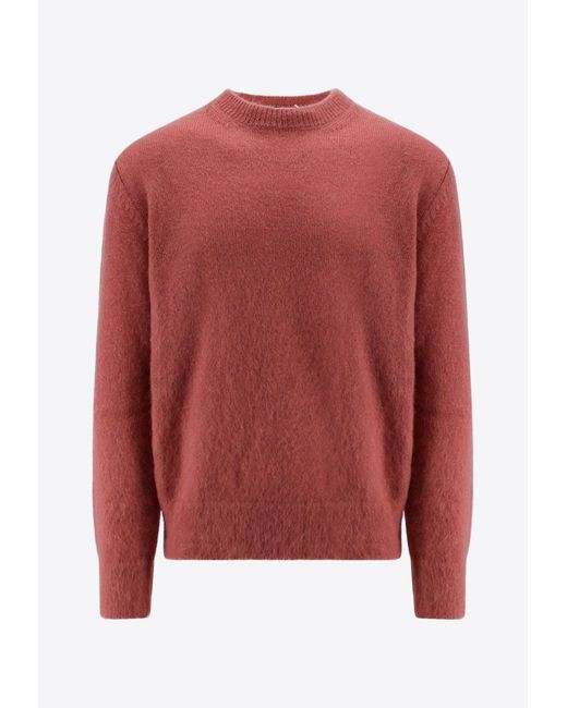 Off-White c/o Virgil Abloh Red Mohair Blend Sweater With Arrow Motif for men