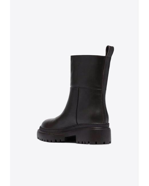 L'Autre Chose Black Leather Ankle Boots