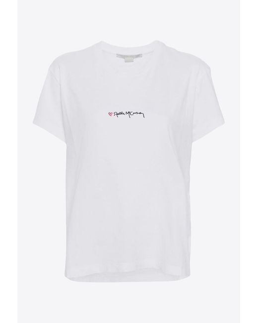 Stella McCartney White Iconics Love Logo T-Shirt