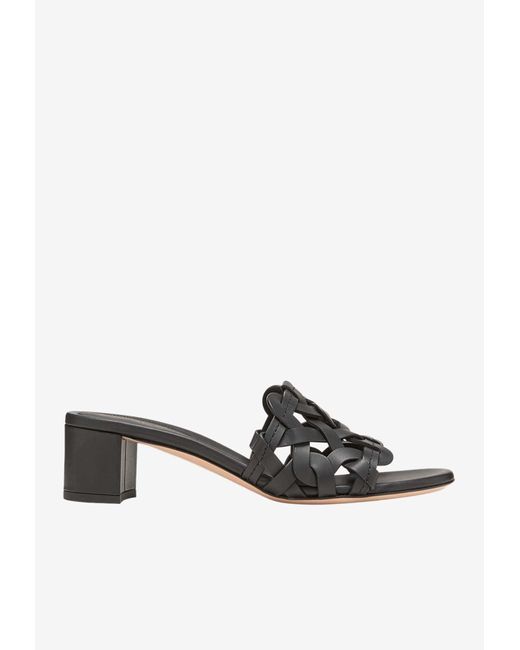 Gianvito Rossi White Amalfi 45 Calf Leather Mules