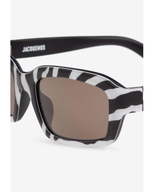 Jacquemus Brown Marino Rectangular Sunglasses