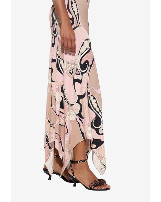 Emilio Pucci Pink Orchidee Print Maxi Dress