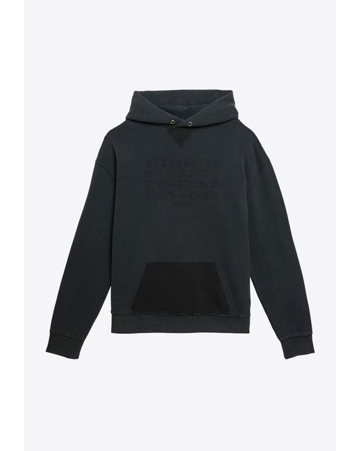 Maison Margiela Black Washed-Effect Hooded Sweatshirt for men
