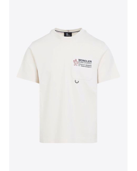 Moncler White Graphic Print T-Shirt for men