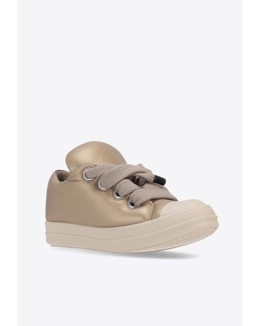 Rick Owens White Jumbolace Nappa Leather Sneakers