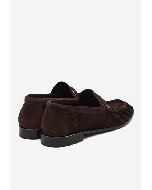 Saint Laurent White Le Loafer Suede Loafers for men