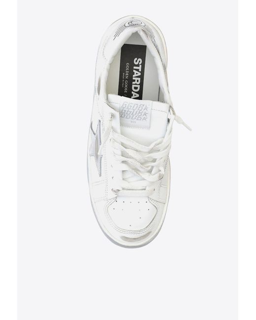 Golden Goose Deluxe Brand White Stardan Leather Low-Top Sneakers