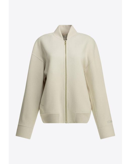 Sportmax Natural Ondata Wool Bomber Jacket