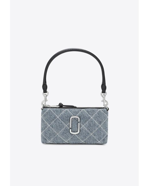Marc Jacobs Blue Snapshot Quilted Denim Convertible Shoulder Bag